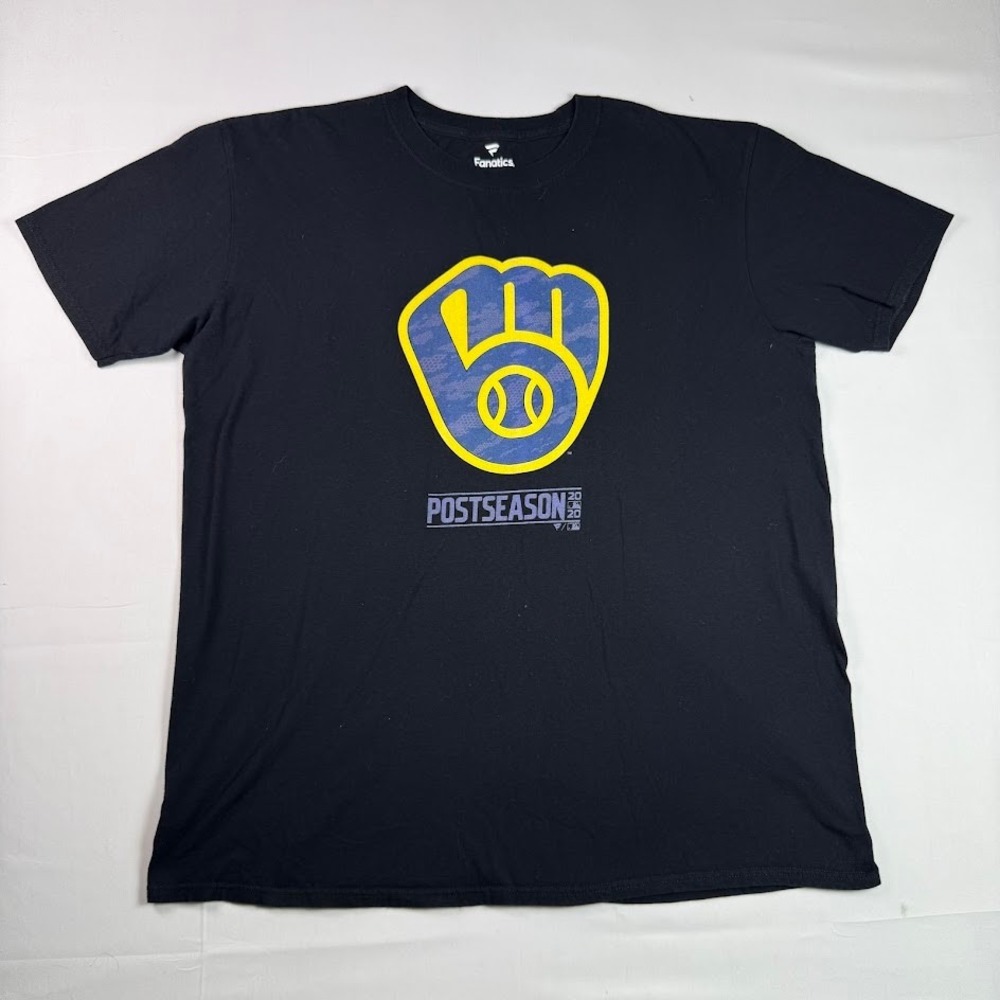 Fanatics Milwaukee Brewers 2020 Postseason Black T-Shirt Mens XL MLB Baseball